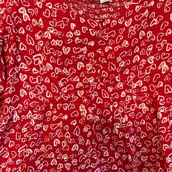 LOFT Red Heart Print Women's Top - Picture 3 of 5